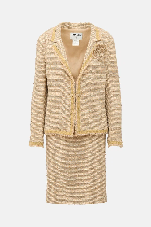 Chanel FW 2004 Wool & Sequin Tweed Set in Tweed from VSP Consignment