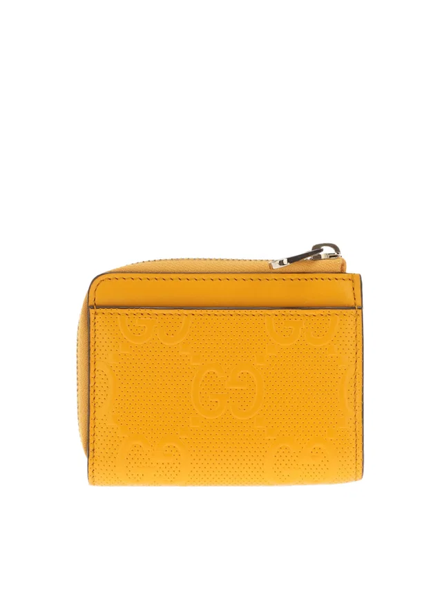 Gucci Gg Perforated Leather Wallet — Orange Accessories > in Orange Leather from HEWI