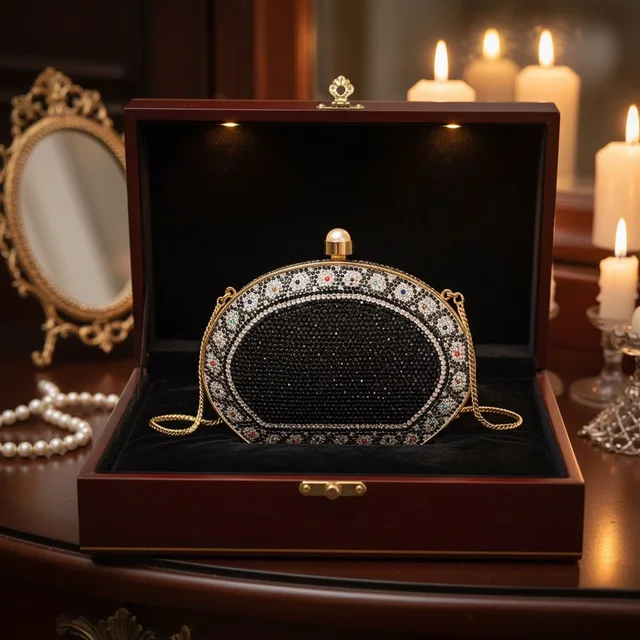 Judith Leiber Black And Gold Crystal Clutch from Poshmark