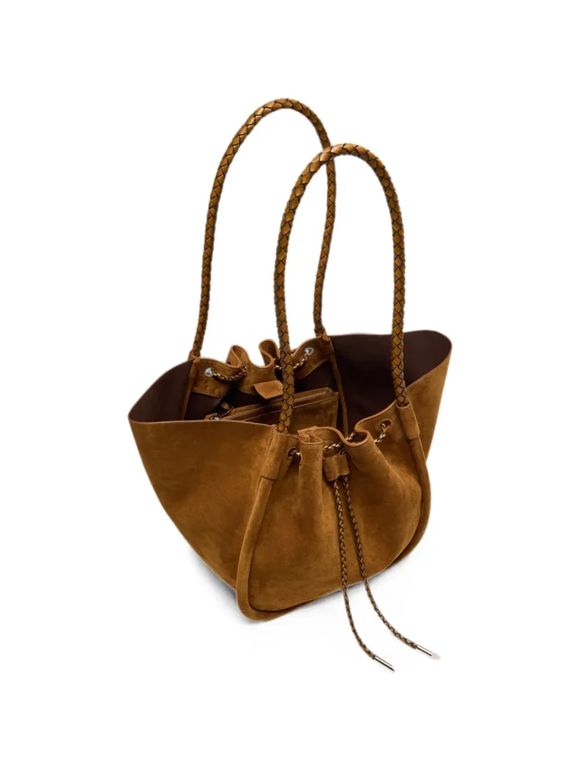 Proenza Schouler large Ruched tote in suede and braided calf, photo 3 of 5 from SENSER