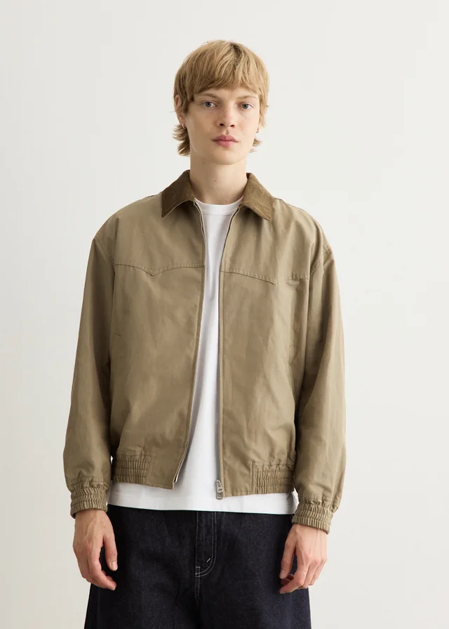 Comme Des Garcons Homme Polyester Ramie Weather Zip Jacket in Beige from Incu, photo 1 of 1