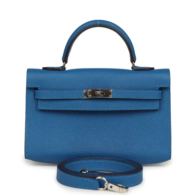 Hermès Micro Kelly 15 Mykonos Epsom Palladium Hardware in Epsom leather from Madison Avenue Couture