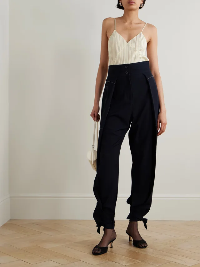 SHARON WAUCHOB Kaya plissé-crepe de chine camisole in White, photo 2 of 2 from NET-A-PORTER (Canada)