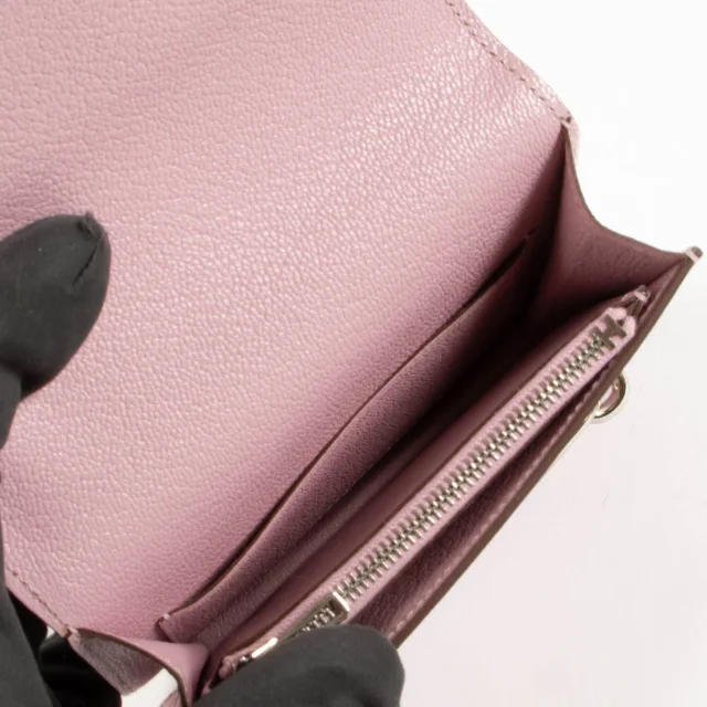 Hermès Roulis Slim Wallet Mauve Sylvestre Chevre Mysore PHW in Goatskin from Labellov, photo 4 of 5