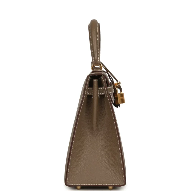 Hermès Kelly Sellier 25 Etoupe Epsom Gold Hardware in Brown Epsom from Madison Avenue Couture, photo 4 of 9