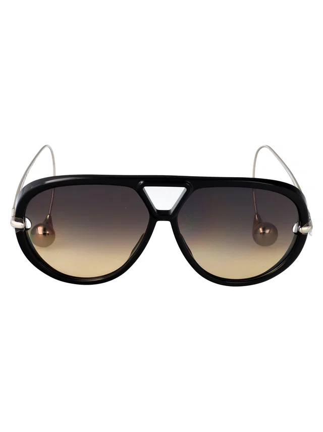 Bottega Veneta Bv1273s Sunglasses — Black Metal in Black from HEWI
