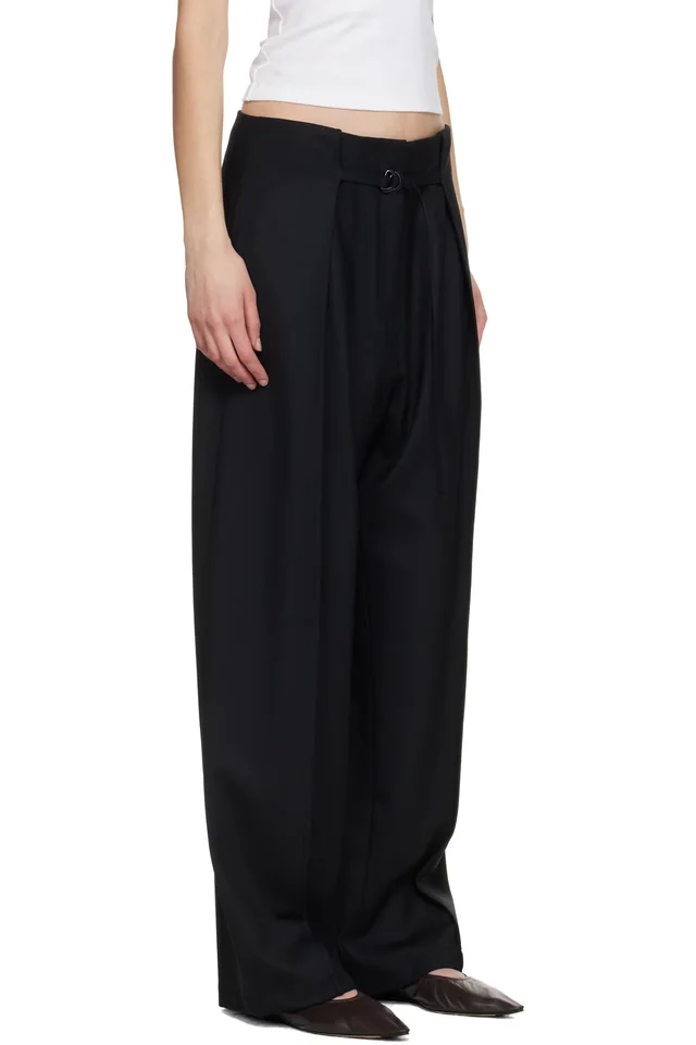 LE17SEPTEMBRE Black Tuck Tailored Trousers, photo 2 of 2 from SSENSE