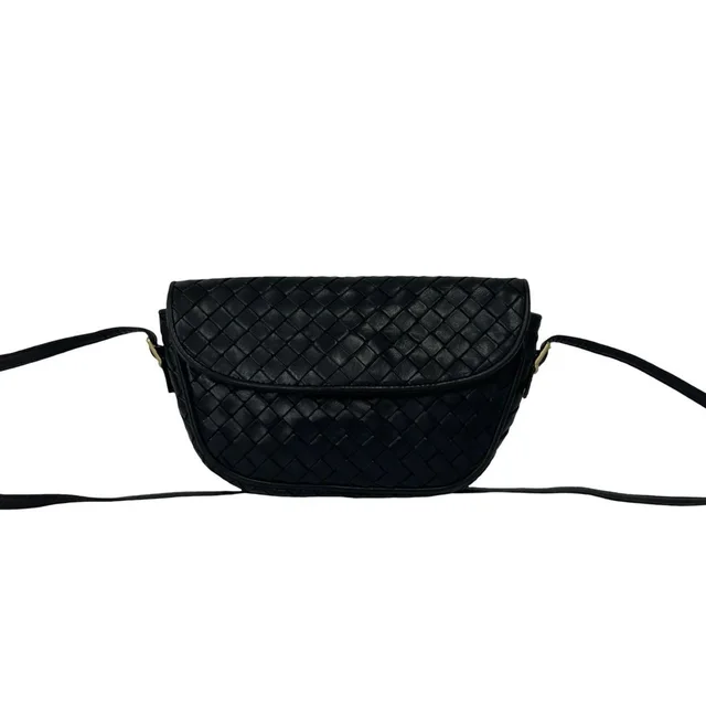 Bottega Veneta Leather Intrecciato Shoulder Bag in black Woven leather from Poshmark