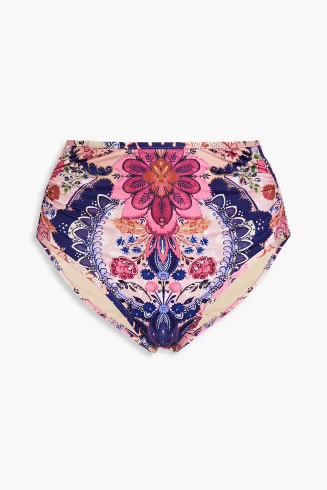 Zimmermann Floral-Print High-Rise Ruched Bikini Briefs, photo 3 of 4 from THE OUTNET