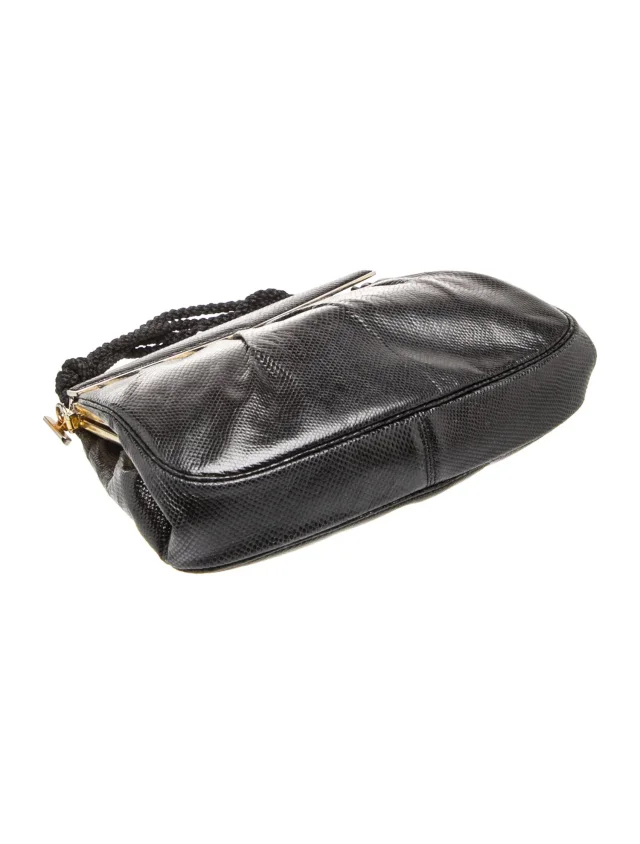 Judith Leiber Embossed Leather Evening Bag in black Leather from The RealReal, photo 5 of 6
