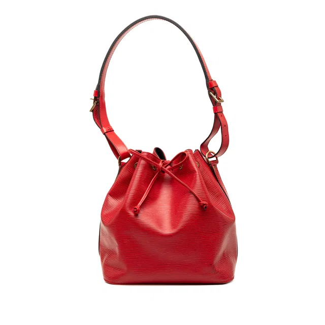 Red Louis Vuitton Epi Petit Noe Bucket Bag in Red Leather from Designer Revival