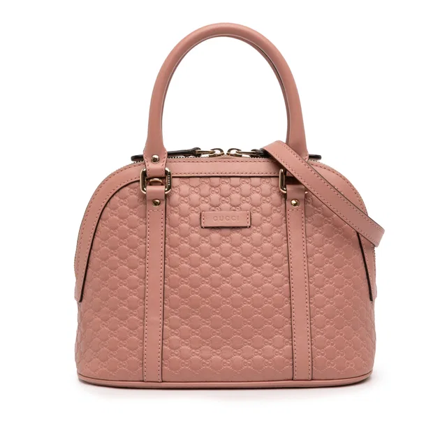 Pink Gucci Mini Microguccissima Dome Satchel in Pink Leather from Designer Revival