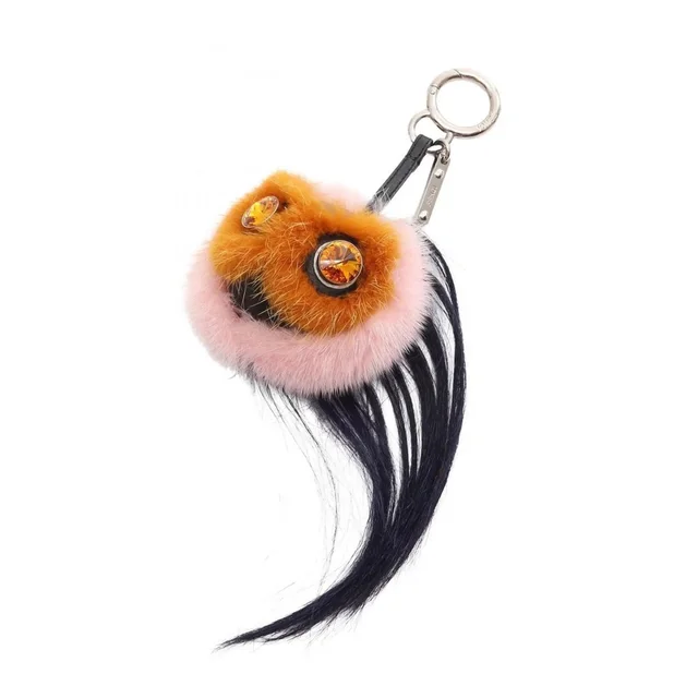 Fendi Handbag Bugs Monster Charm Accessory Leather Fur Women's Brown Pink Navy in red|brown Leather from Grailed