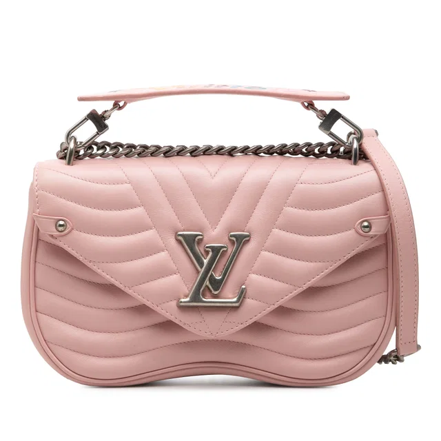 Pink Louis Vuitton New Wave Chain Bag MM Satchel in Pink Leather from Designer Revival
