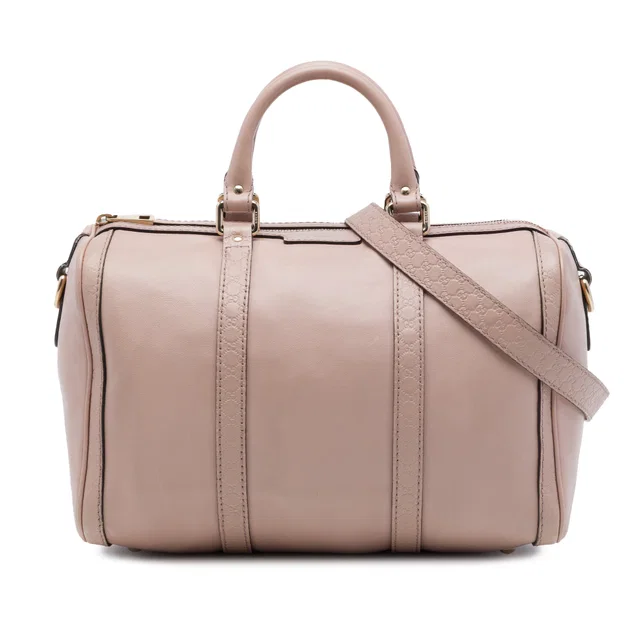 Brown Gucci Medium Microguccissima Trimmed Calfskin Joy Boston Bag Satchel in Brown Calfskin from Designer Revival