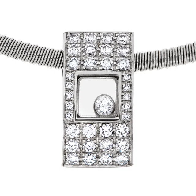 Chopard Happy Square Necklace and Pendent 18K white gold. 0.75cts in Diamonds in White White Gold from Gray And Sons