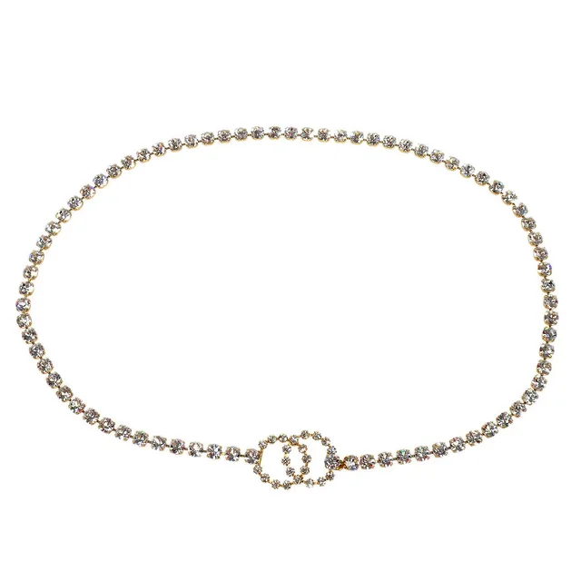 Chanel 1995 Gold & Crystal CC Chain Belt 95P in Gold from AMORE Vintage Tokyo