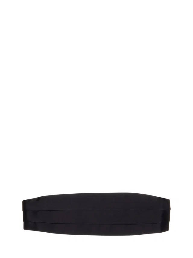 Tom Ford Pleated Silk Cummerbund — Black Belt in Black Silk from HEWI