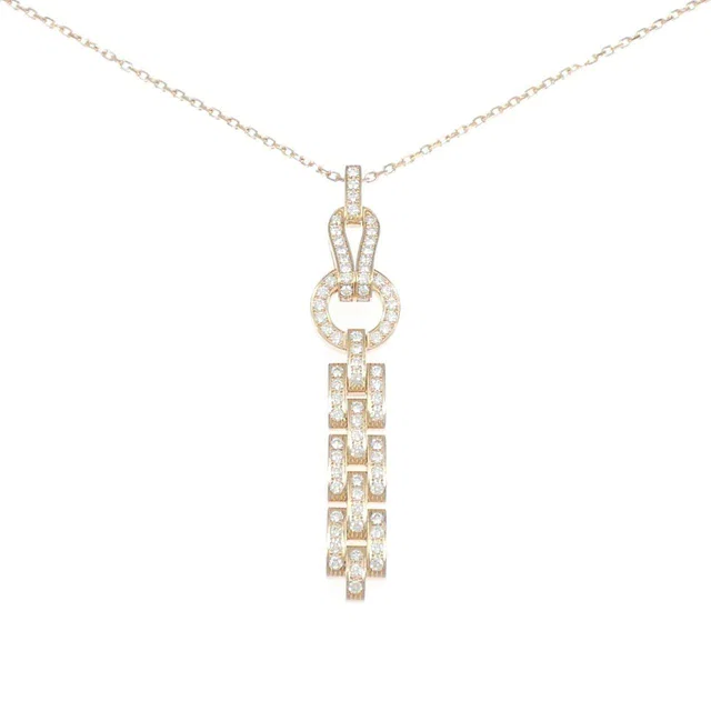 Cartier Agrafe 750 Pink Gold Diamond Necklace in Pink from LuxUness