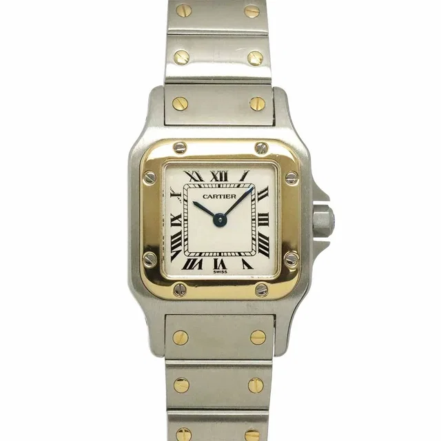 Cartier Santos Galbee W20012C4 750 YG Cream Dial Ladies Watch in White from Luxury Promise