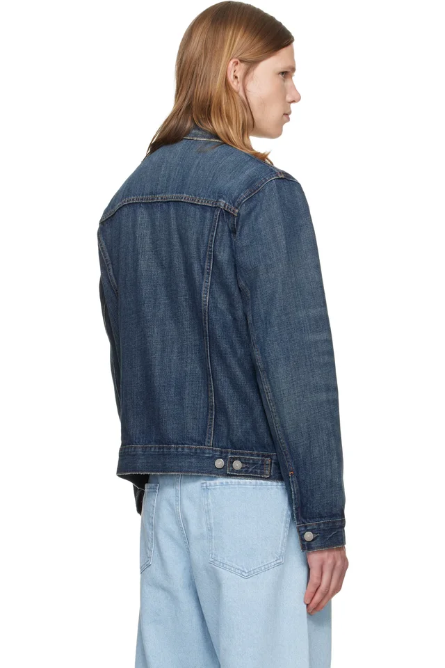 Polo Ralph Lauren Navy Denim Trucker Jacket, photo 3 of 4 from SSENSE