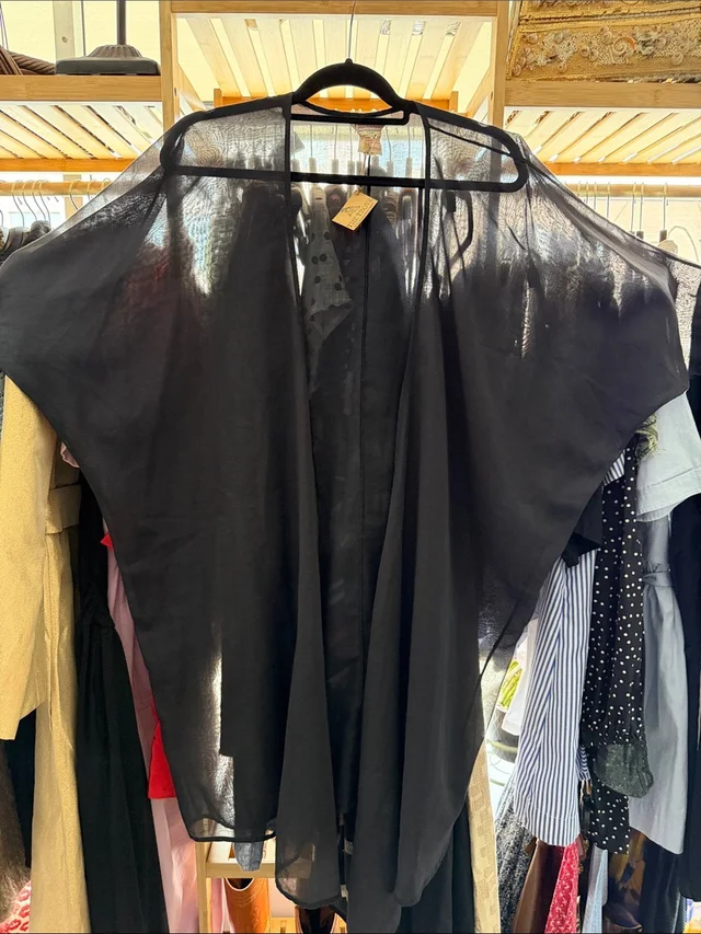 Saint Laurent Sheer Beachwear Kimono in black from Poshmark