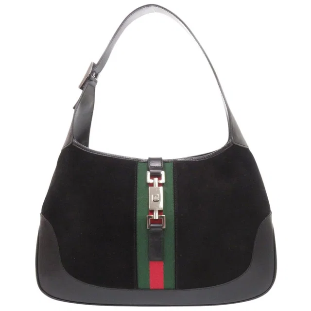Gucci Jackie Suede Leather Black Handbag in Black Suede from The Reluxe
