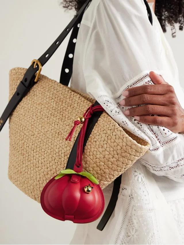 Loewe X Paula’s Ibiza Tomato Embellished Leather Pouch Red in green|red Leather from Poshmark