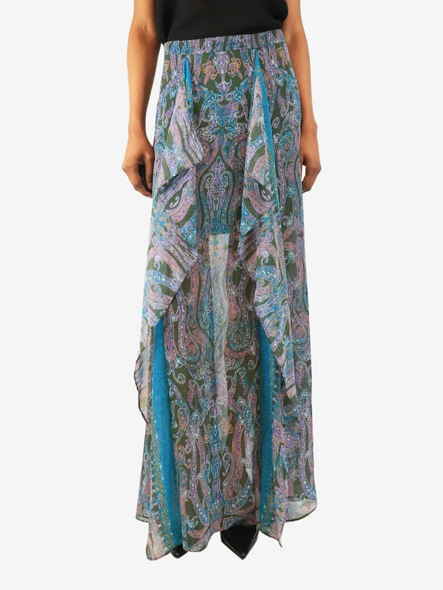 Acne Studios Purple chiffon printed maxi skirt - size S in Purple from Sign of the Times
