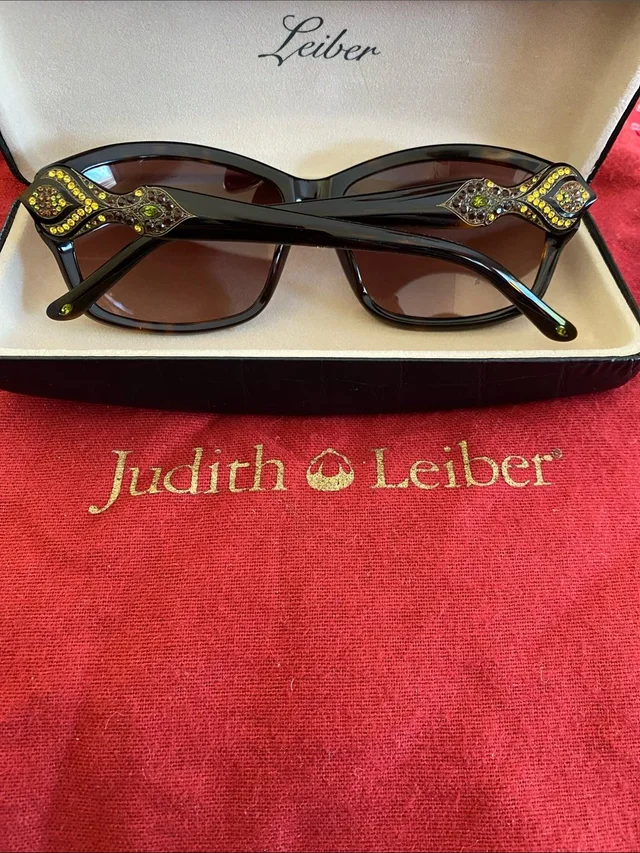 Judith Leiber Judith Lieber Handmade In Japan Crystal Encrusted Graduated Lenses Sunglasses in gold|brown|red from Poshmark