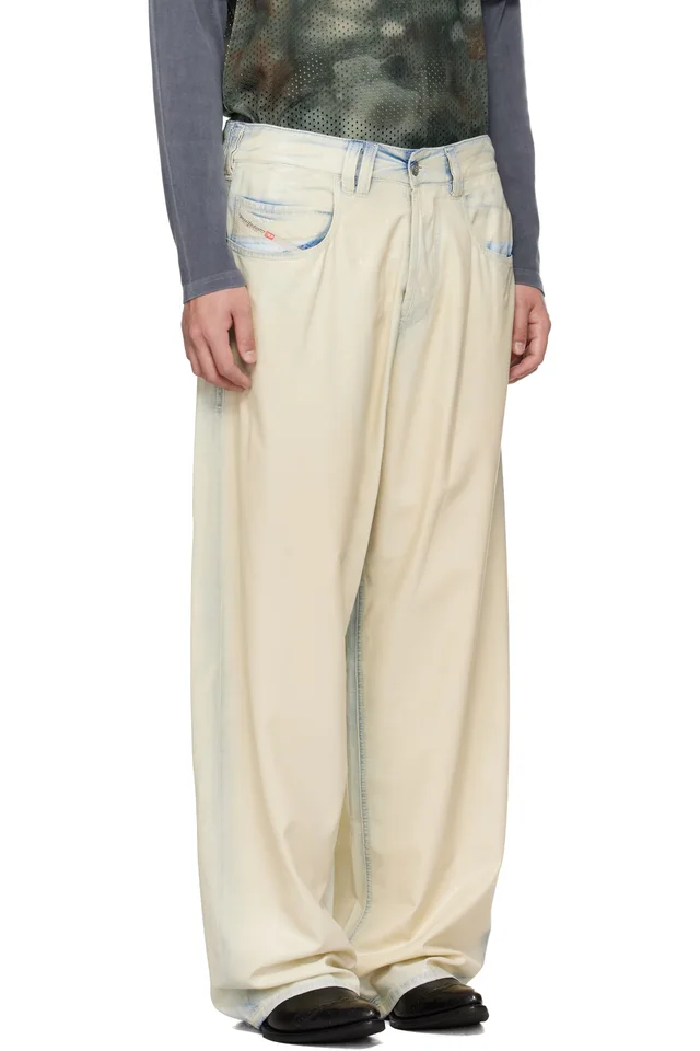 Diesel Blue & Off-White Regular Waist 1997 D-Enim-M Relaxed Jeans, photo 2 of 4 from SSENSE