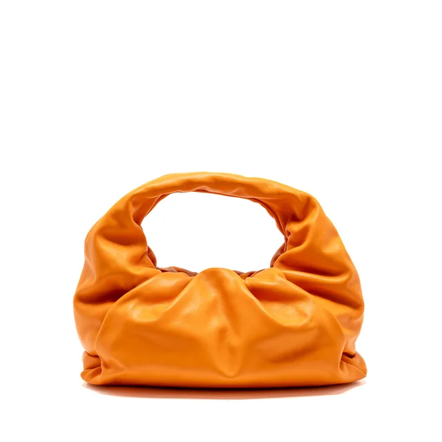 Bottega Veneta Shoulder Pouch Calfskin Orange GHW in Orange Calfskin from EMIER
