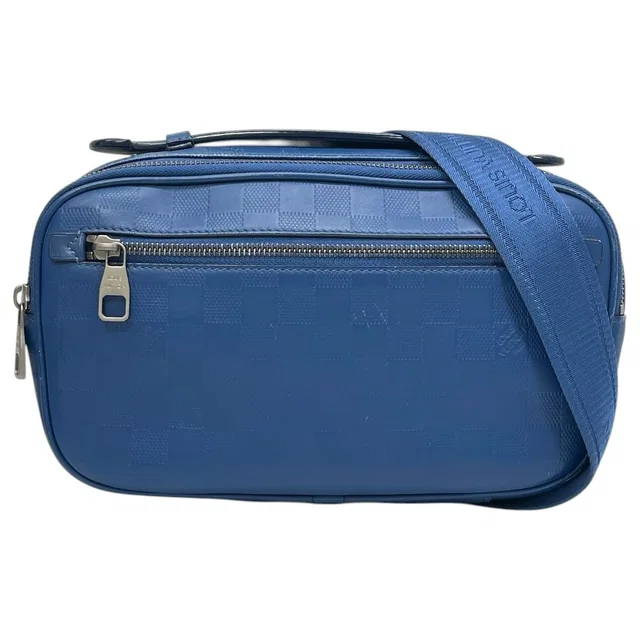 Louis Vuitton Damier Infini Ambler 2-Way Belt Bag Clutch Leather Blue Daily in Blue Leather from The Reluxe