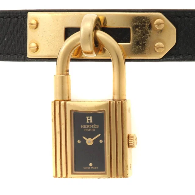 Hermès Kelly Watch Black Dial Quartz in Black Leather from The Reluxe