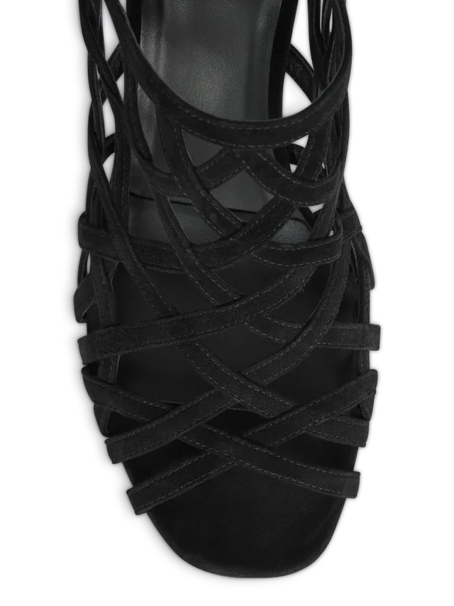 Balmain Wedge Cage sandals in suede, photo 6 of 7 from SENSER