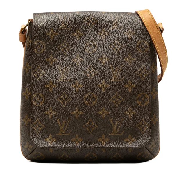 Brown Louis Vuitton Monogram Musette Salsa PM Short Strap Shoulder Bag in Brown Coated canvas from Designer Revival