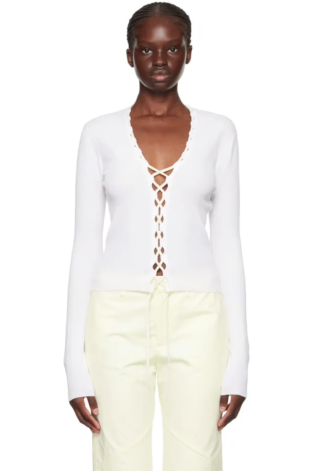 Dion Lee Off-White Bichrome Cardigan from SSENSE, photo 1 of 1