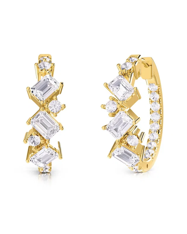 Lab Grown Diamonds 18K Vermeil 2.40 ct. tw. Lab-Grown Diamond Hoop Earrings, image 1 of 1 from Rue La La