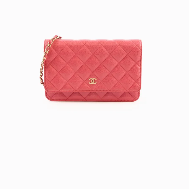 Chanel Caviar Wallet On Chain Red in Red Caviar leather from The Purse Affair