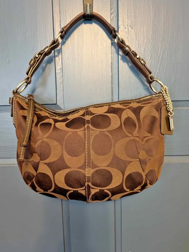 Classic Vintage Coach Signature Jacquard Hobo Purse Y2k in brown|red Canvas from Poshmark