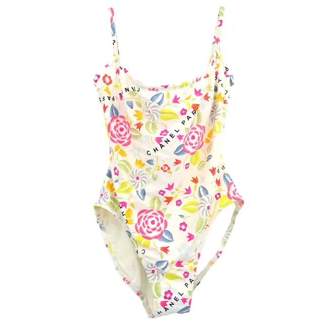 Chanel 1996 Swimwear Swimsuit White #40 in White Nylon from AMORE Vintage Tokyo