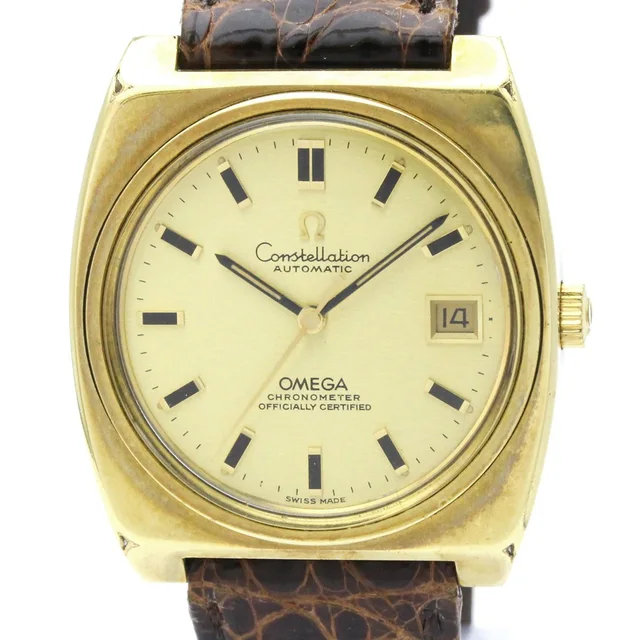 Omega Constellation Cal 1001 Gold Plated Automatic Mens Watch 166.063 Vintage in gold Leather from Poshmark