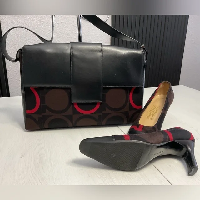 Ferragamo Shoulder Bag handbags in black|red Leather from Poshmark