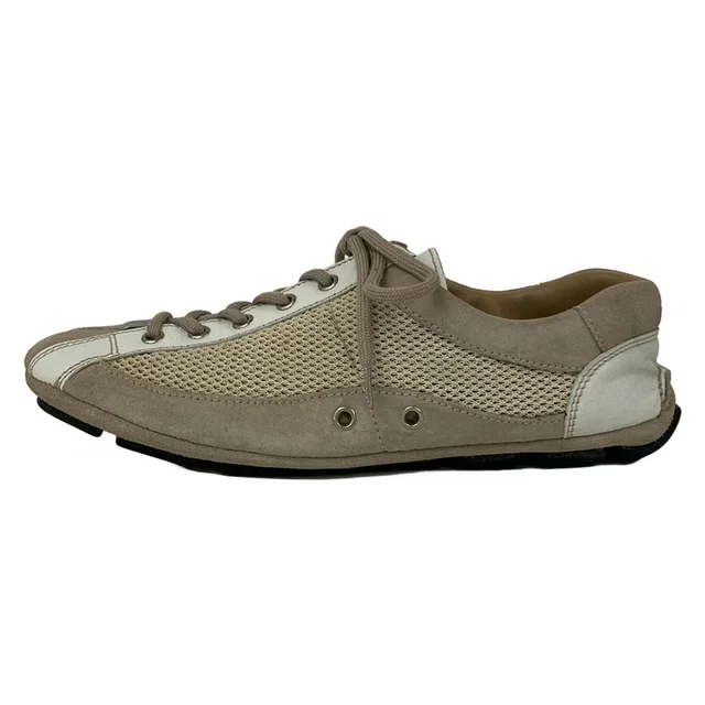 Prada Sneakers Beige White Leather 36.5 in White Leather from The Reluxe