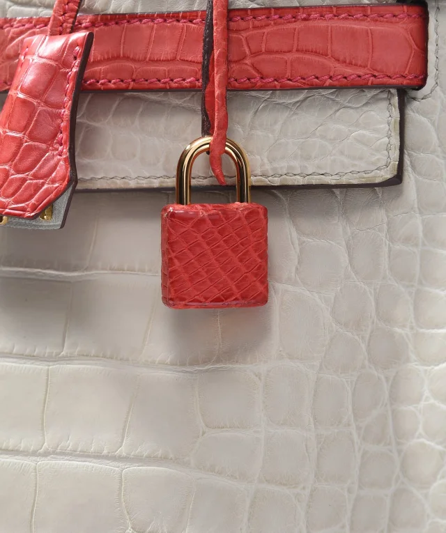 Hermès Kelly 32 HSS Beton / Geranium Matte alligator GHW #X (2016) in Crocodile from Luxury Promise, photo 18 of 20