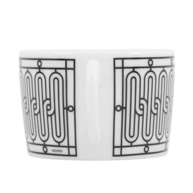 Hermès Teacup & Saucer H Deco Pair Set White/BlackP037016P Porcelain Size 7.8 cm in White from GALLERY RARE, photo 3 of 14
