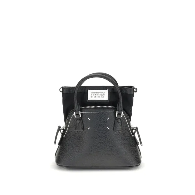 Maison Margiela Calfskin Leather Shoulder Bag — Black in Black, image 1 of 1 from italist