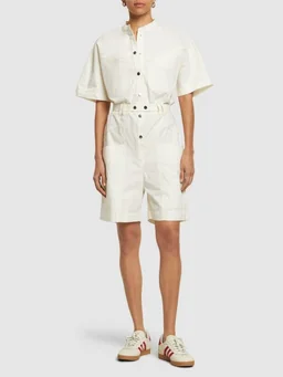 Marant Etoile Short-sleeved overall in 100% Cotton, photo 2 of 5 from LUISAVIAROMA