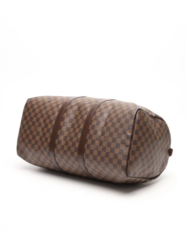 Louis Vuitton Damier Ebene Keepall 50 Weekend Bag in Brown Coated canvas from A Retro Tale, photo 4 of 14