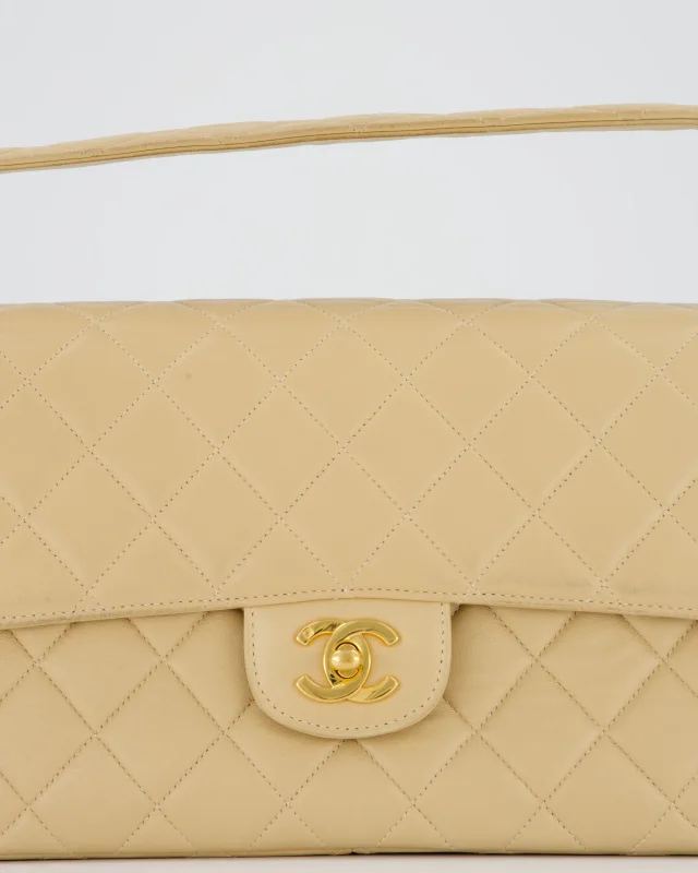 Chanel Vintage Medium Double-Sided Flap Bag in Beige Lambskin from Sellier, photo 13 of 18